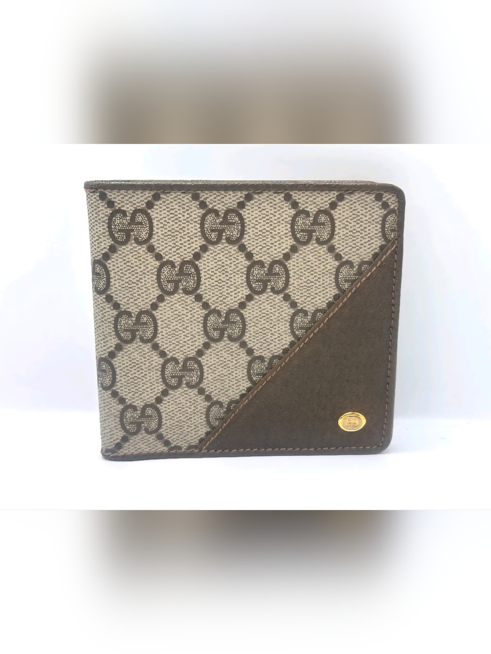 Gucci Brown  Mens Monogram Bifold Wallet
